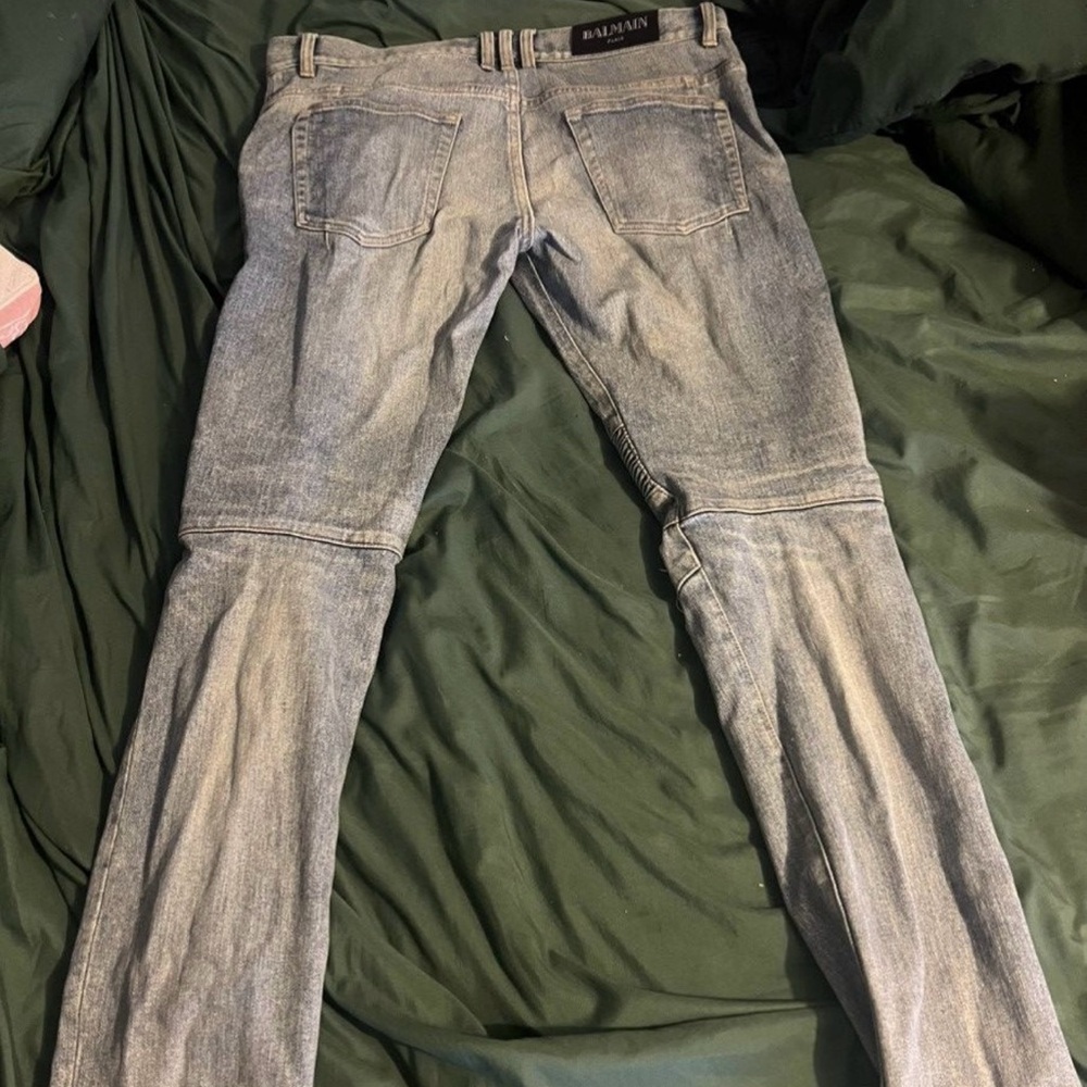 Balmain Distressed Biker Jeans - Picture 2 of 7